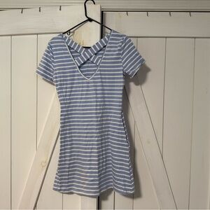 Blue and White Striped Dress